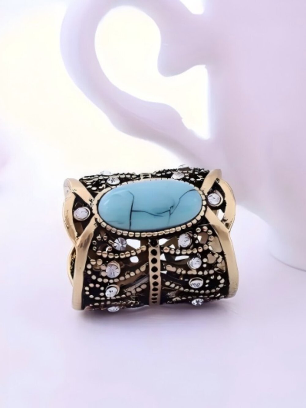 Western Rhinestone Scarf Buckle - Picture 2 of 2